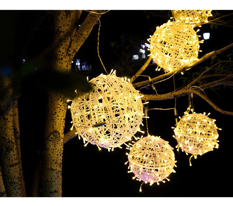 LED Rattan Dekorative Außenhängeleuchten Runde Kugel für Landschafts- und Straßenbeleuchtung