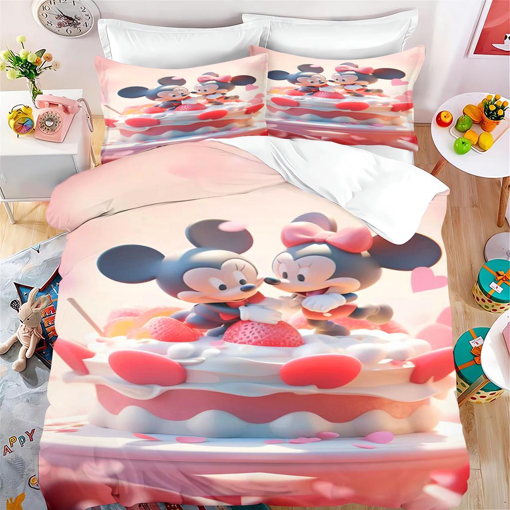 MINISO Mickey Povlak na přikrývku Sada Moderní Potisk Matrace Povlečení Sada Přikrývka Povlečení 3dílná