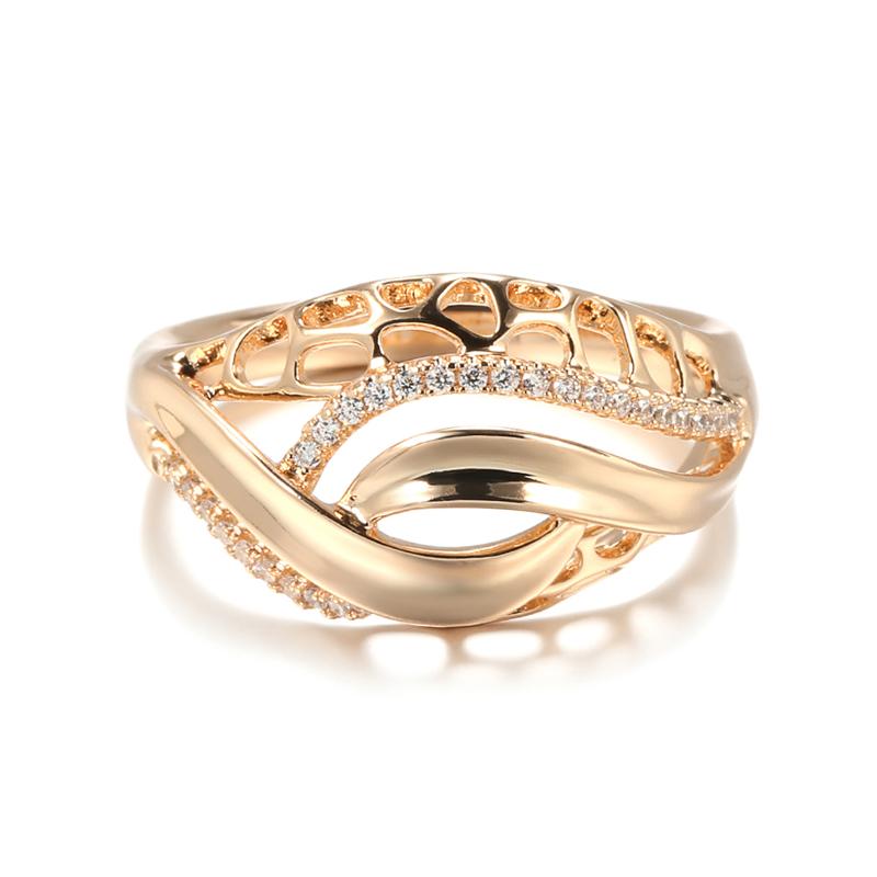 Новое Необычное Розовое Золото Натуральный Циркон Свадебное Кольцо Модная Геометрия Кольца-Кресты Для Женщин Винтажные Украшения 7