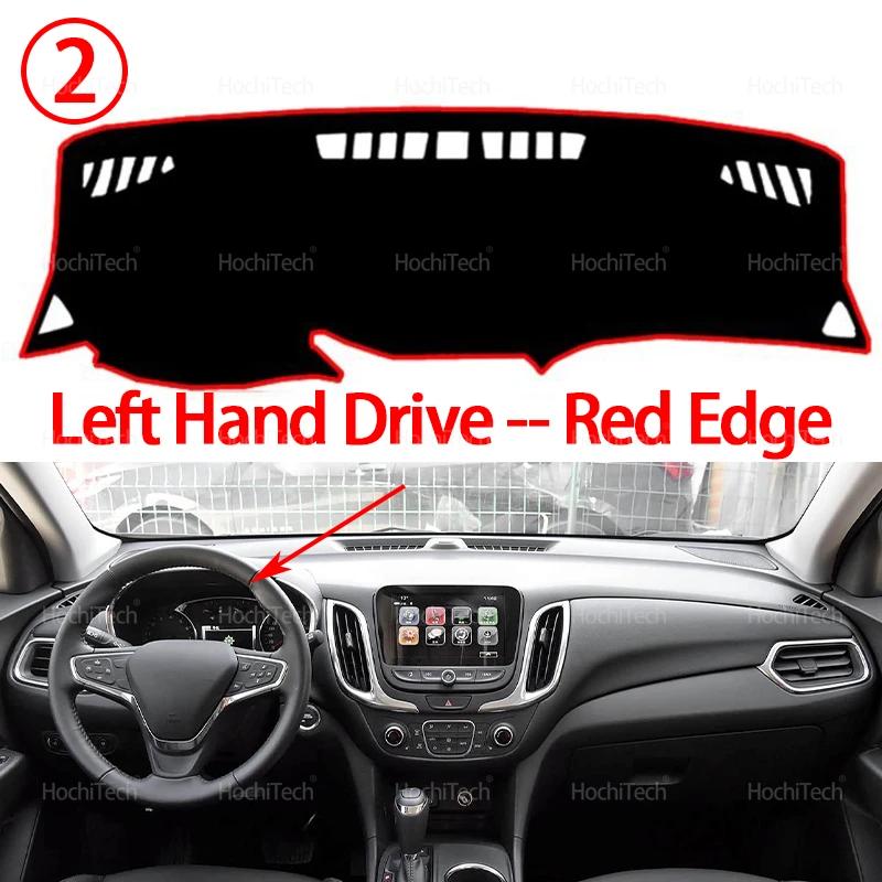 For Chevrolet Equinox 2017 2018  MK3 3rd Gen 3 Holden Equinox Dashboard Cover Avoid Light Pad trument Platform Mat Carpet Left Hand Red Edge