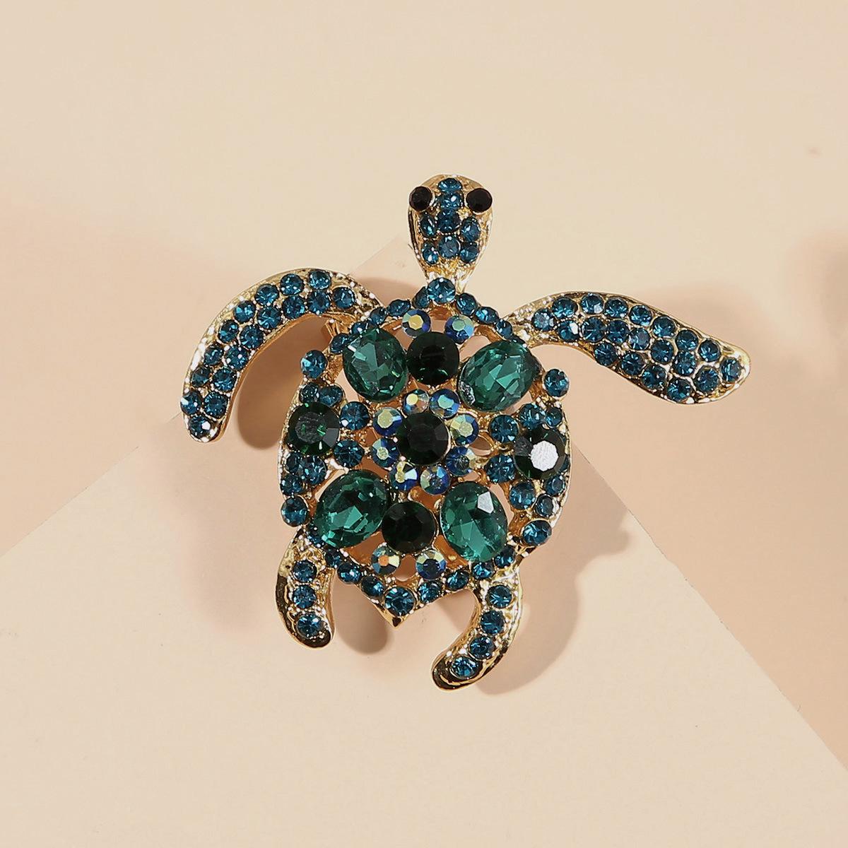 

Turtle Brooch Cute Rhinestone Corsage Pin Cartoon Turtle High-End Waist Artifact Clothing Accessories