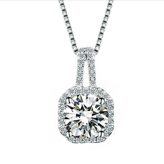 Classic 1ct Moissanite Necklace For Charm Women 1ct Diamond Pendant Silver 925 Jewelry Engagement Wedding Party Gifts