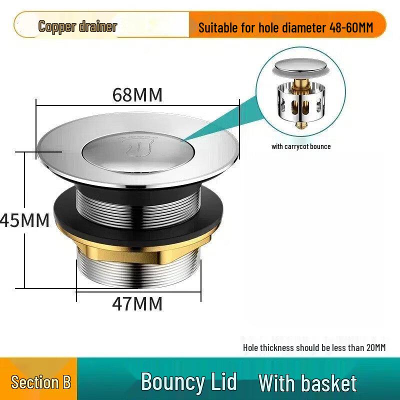 

CHENDU Bathtub Pop-up Drain Stopper with Basket