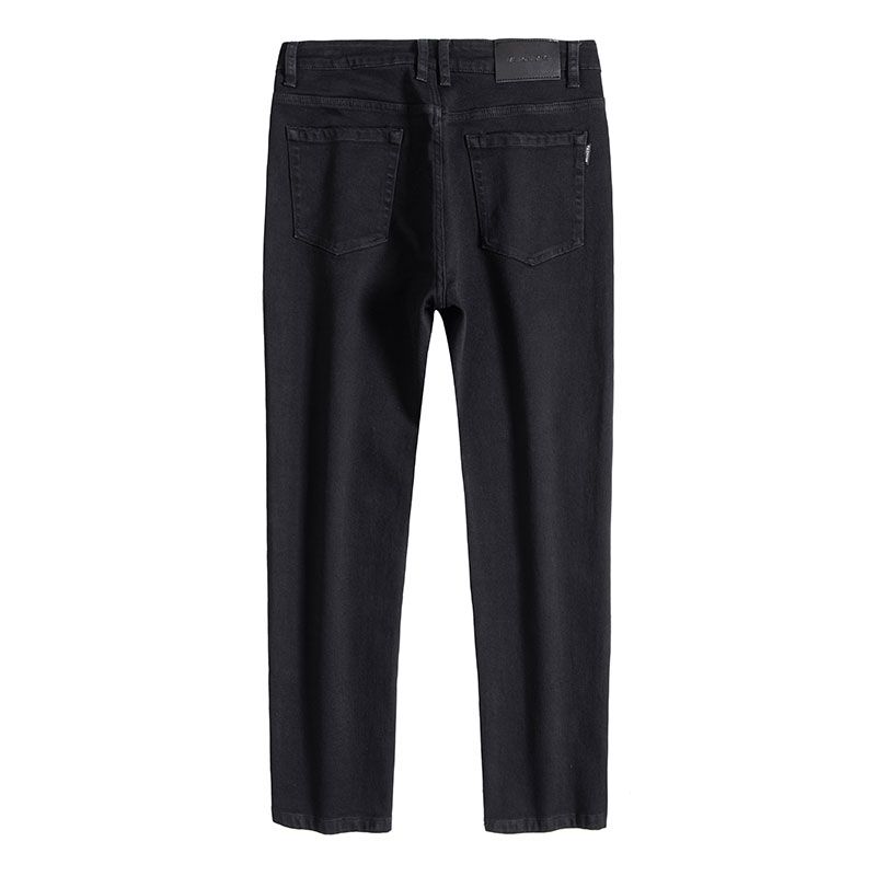 Men's Loose Straight Jeans Black High-End Youth Casual Versatile Trousers for Autumn and Winter