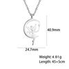 My Shape Flower Fairy Elf Necklace For Women Girl Cute Angel Wings Stainless Steel Hollow Pendant Fashion Jewelry Choker Gift