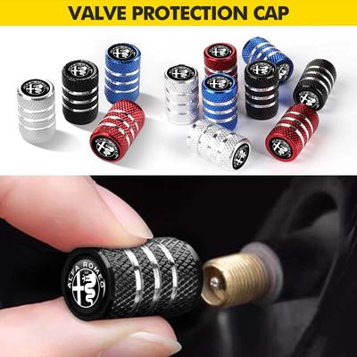 4Pcs Metal Car Tire Valve Stems Cap Dustproof Cover Accessories For 159 Giulietta 156 147 Giulia Mito GT Stelvio