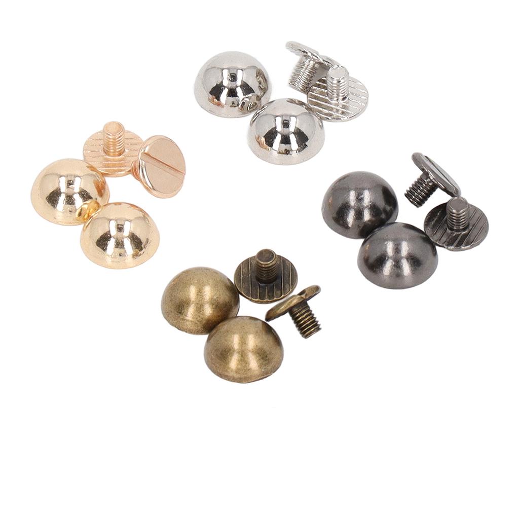20 Sätze Schraubnieten mit Kuppelnieten Rostfrei 4 Farben Rundkopfnieten zum Verzieren von Kleidung Schuhen Taschen Tierhalsbändern
