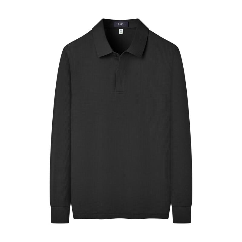 Shanshan Men's Mulberry Silk Blend Warm Long-Sleeve Polo Shirt