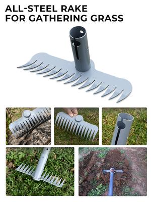 1Pc Weeding Rake Head 15 Teeth Garden Claw Rake Metal Steel Nail Rake Weed Tooth Scraper Heavy Gardening Loose Soil Weeding Tool