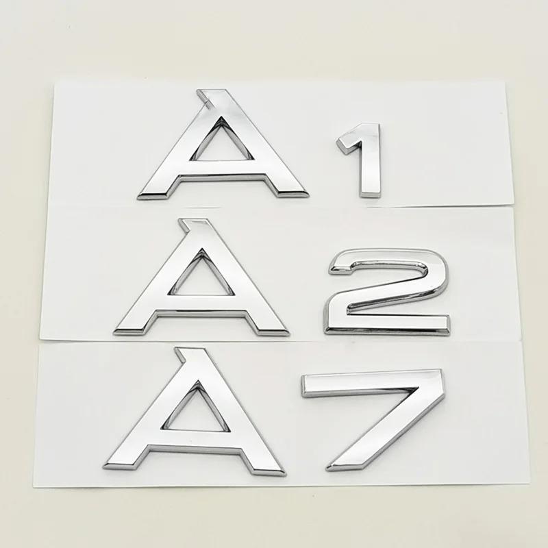 3D ABS Chrome Black Logo A1 A2 A3 A4 A5 A6 A7 A8 Emblem Car Rear Trunk Badge Sticker Decals for Audi Auto Decorative Accessories
