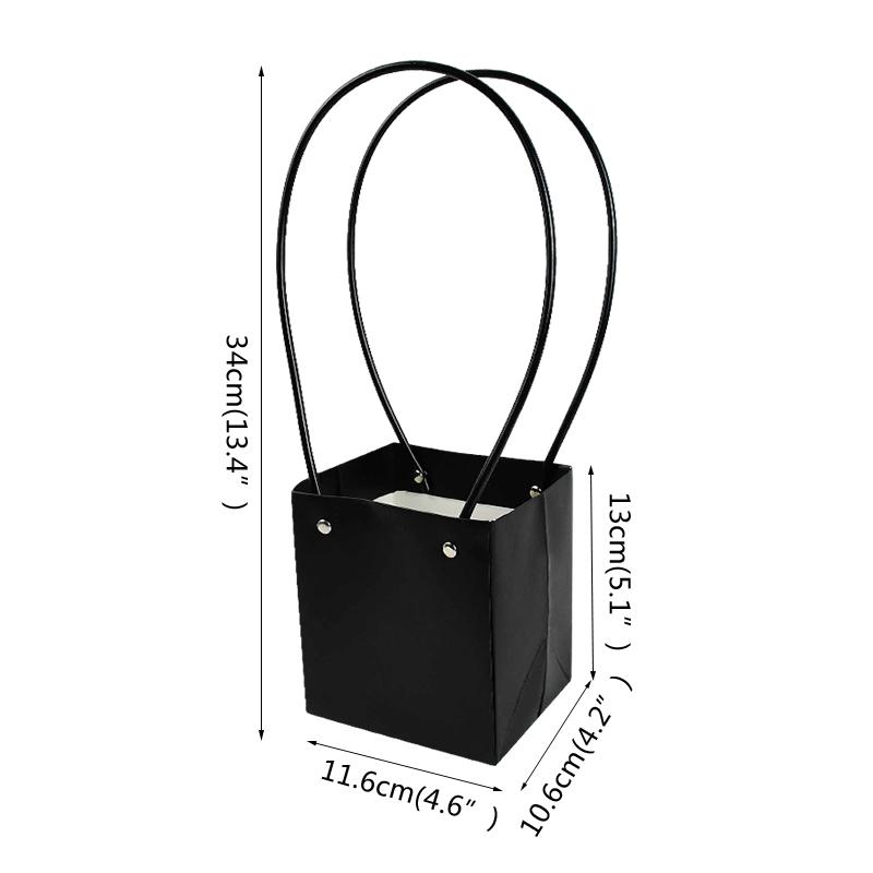 Portable Flower Box Waterproof Paper Handy Gift Bag Kraft Handbag Wedding Rose Party Gift Box Packaging For Candy Cake Birthday