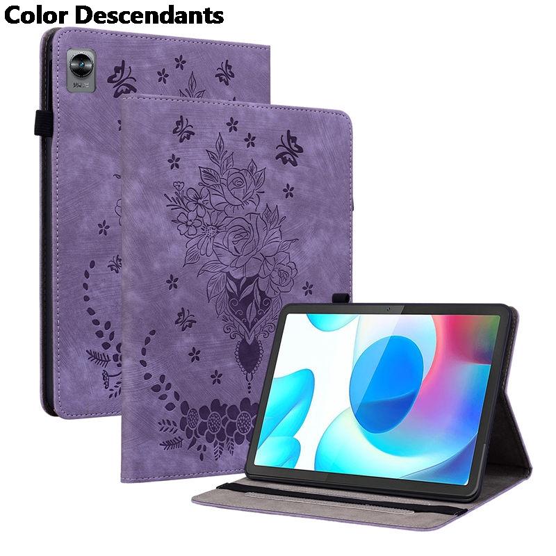 

for Realme Pad Mini Case 8.7 2022 RMP2105 Rose flower Embossed Funda for Realme Pad Mini 8.7 inch Tablet Cover Coque Capa For Realme Pad Mini фіолетовий