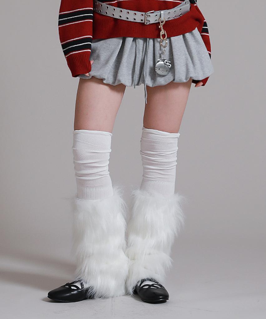 LIKE THE MOST Pumpkin Balloon Mini Skirt Pants_Gray