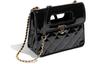 Chanel 23s Diamond Pattern Chain Leather Chain Patent Leather Material Gold Hardware Handheld Messenger Bag Mini Female Black