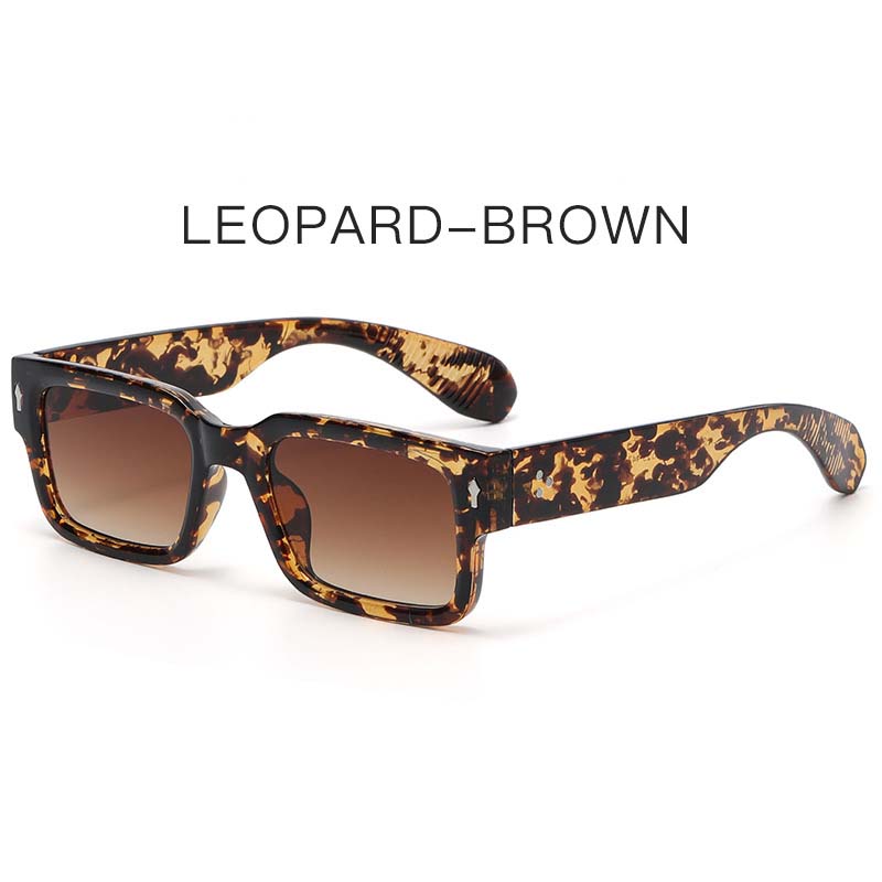 Square Rivets Men Sunglasses Women Vintage Ins Popular Punk Glasses Gradient Trending Travel Sun Glasses Shades UV400