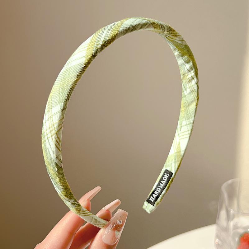 Colorful Plaid Small Hairband for Women, All-match Hairpin for Summer, High-end Hair Bun