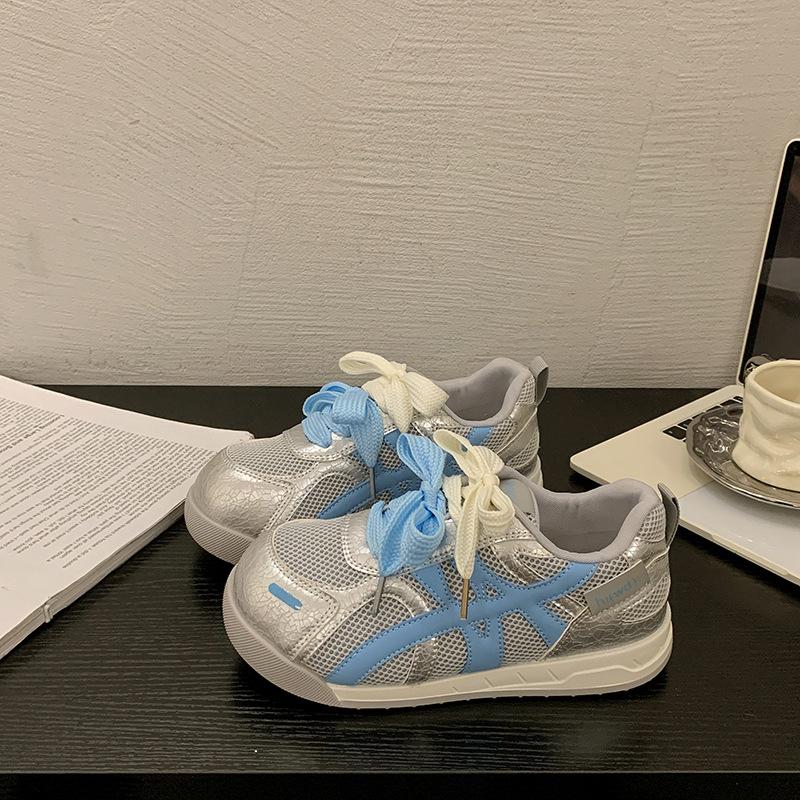 Versatile Breathable White Shoes Women's 2025 Summer New Mesh Training Shoes Ins Retro Forrest Gump Sports Board Shoes