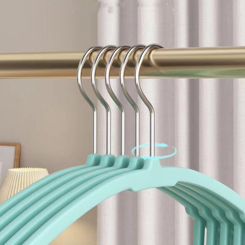 10pcs Non-Slip Hanger Shoulder Horn Resistant Corrugated Round Hanger