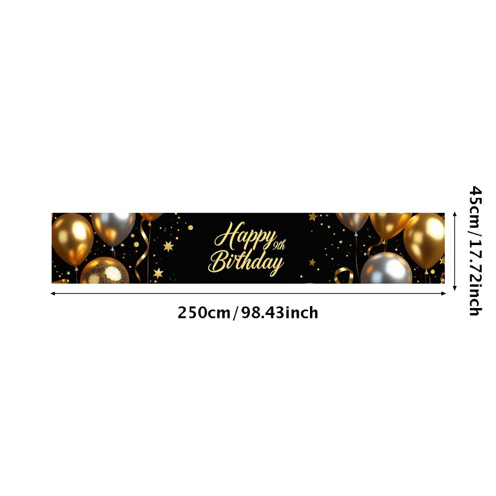 90. Geburtstag Banner Goldener Ballon Happy Birthday Party Dekoration Kulisse Jubiläumsfeier Fotografie Hintergrund Requisite