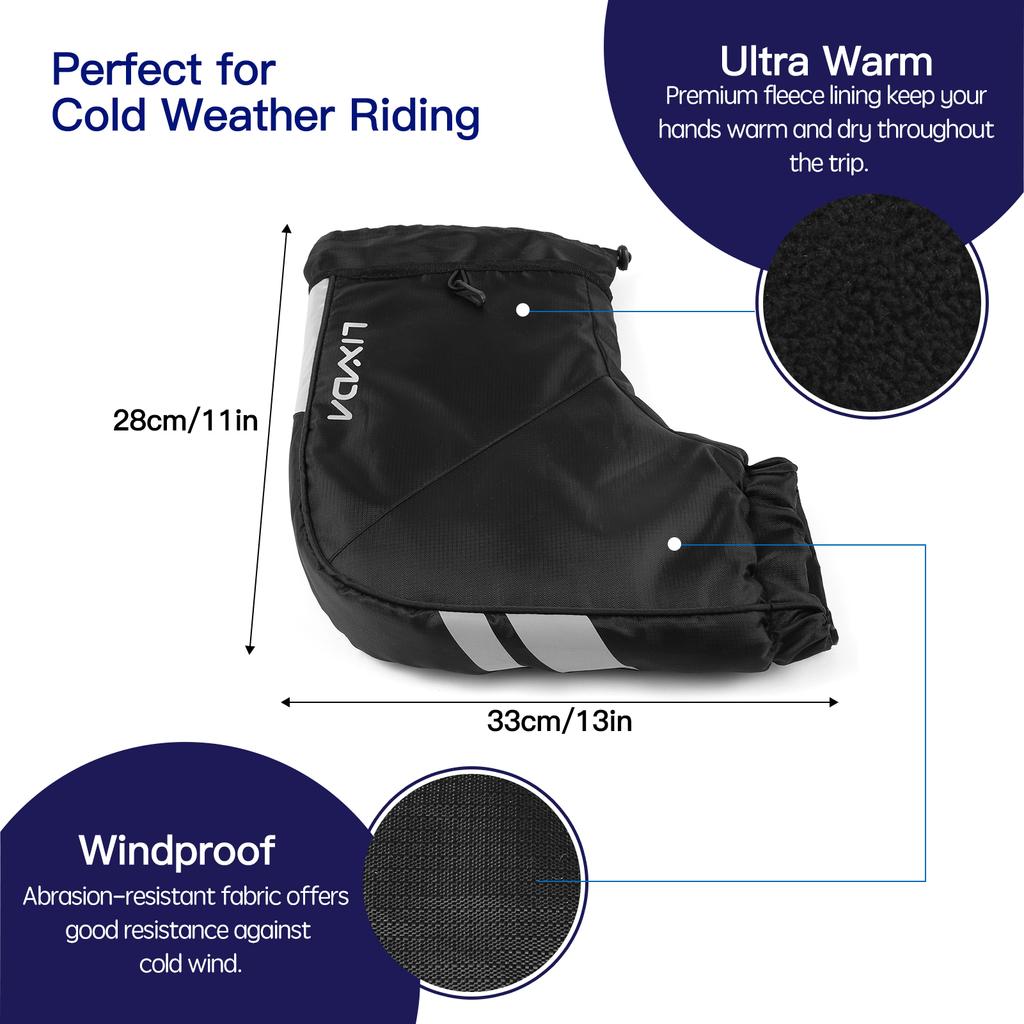 Lixada Bar Mitts Water-resistant Windproof Cold Weather Mountain Bike Handlebar Mittens