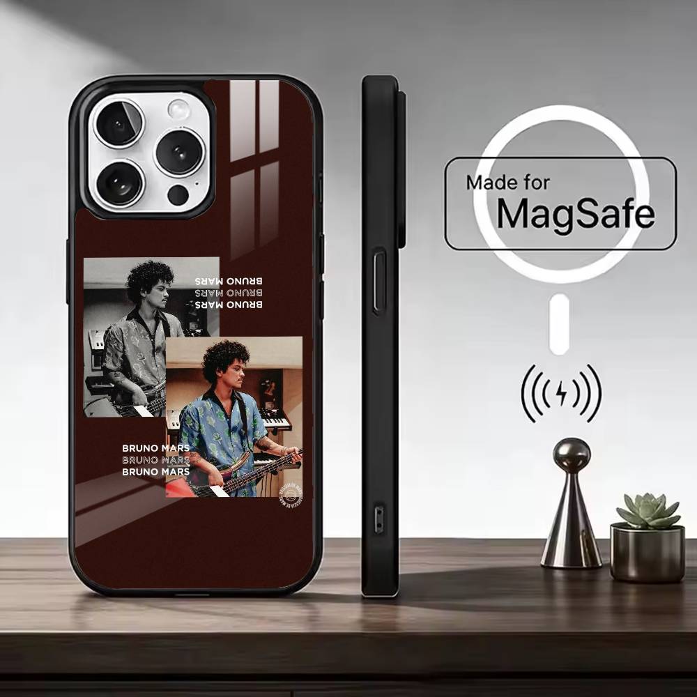 Singer Bruno M-Mars For Magsafe Phone Case for iPhone 17 16 15 14 13 12 11 Series Wireless Charging