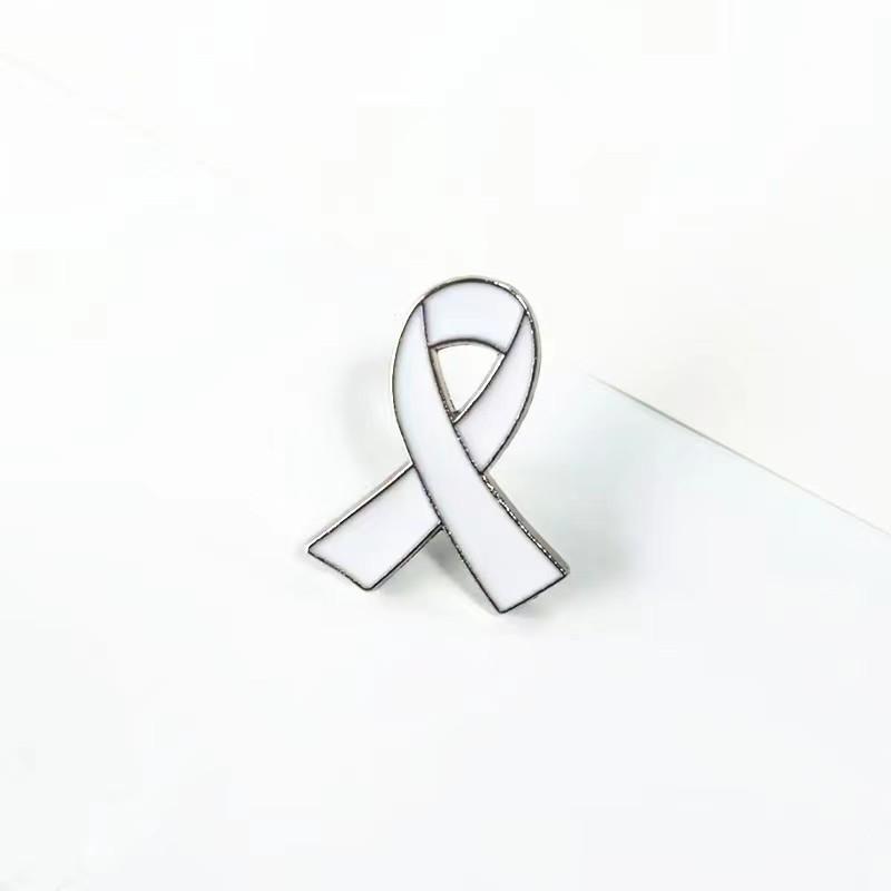 Red Ribbon Heart Enamel Pin - AIDS/HIV Charity Symbol