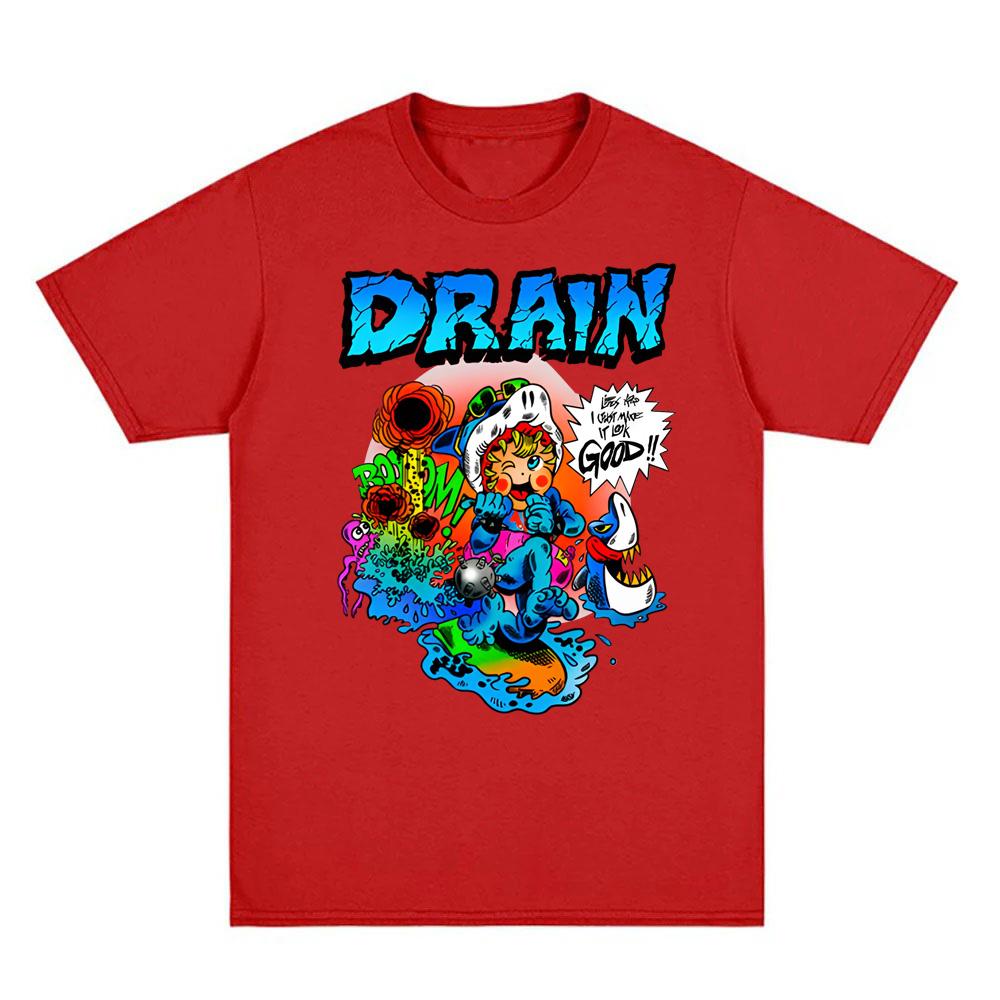 Drain Band Merchandise T-Shirt Cotton Same As Website Tee-shirt Vintage Short Sleeve Tops