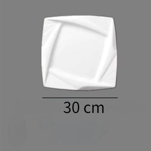 Creative Household Cooking Plate Square Hotel Restaurant Tableware Pure White Thickened Insulated Dish Dessert Dessert Plate