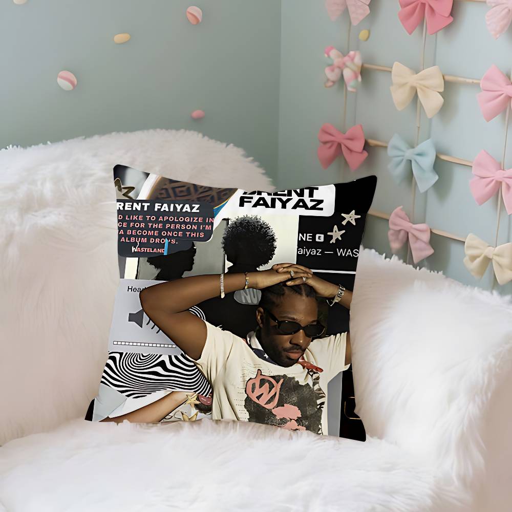 Brent Faiyaz Singer Case Plush Fabric Soft Pillowcase Double Sided Print Cushion Cover Household Gifts