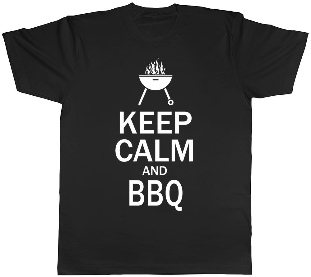 Keep Calm and BBQ Mens Barbecue Grill Meat Summer Food Tee XL