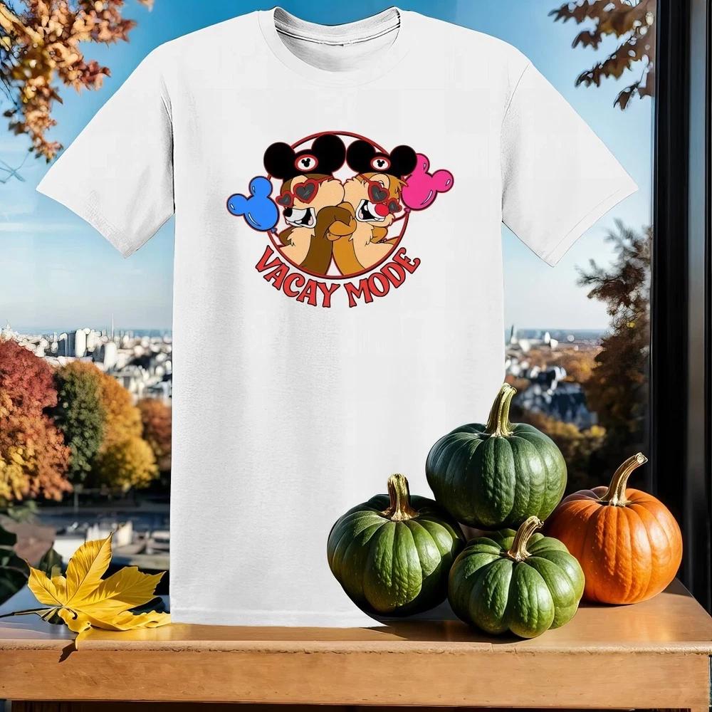 Mickey Friends Chip And Dale Vacay Mode White Unisex Tshirt S