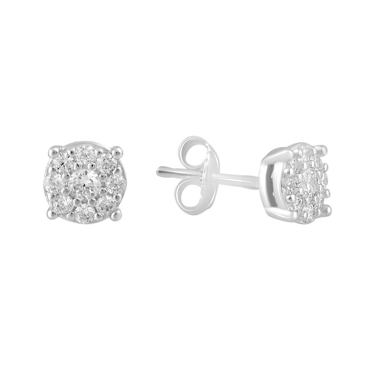 

Срібні сережки з фіанітами (2129899) білий