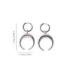 Hip Hop Harajuku Moon Vintage Metal C-Shaped Earrings