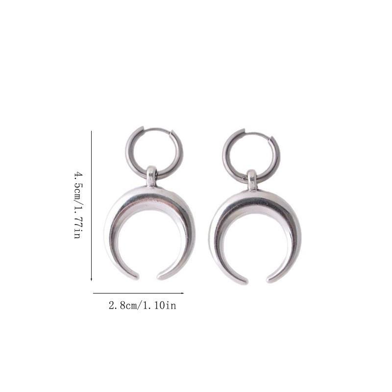 Hip Hop Harajuku Moon Vintage Metal C-Shaped Earrings