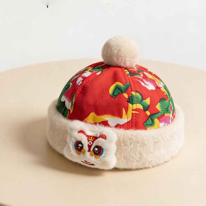 Children's Ethnic Winter Floral Hat - Warm & Thick for Boys and Girls