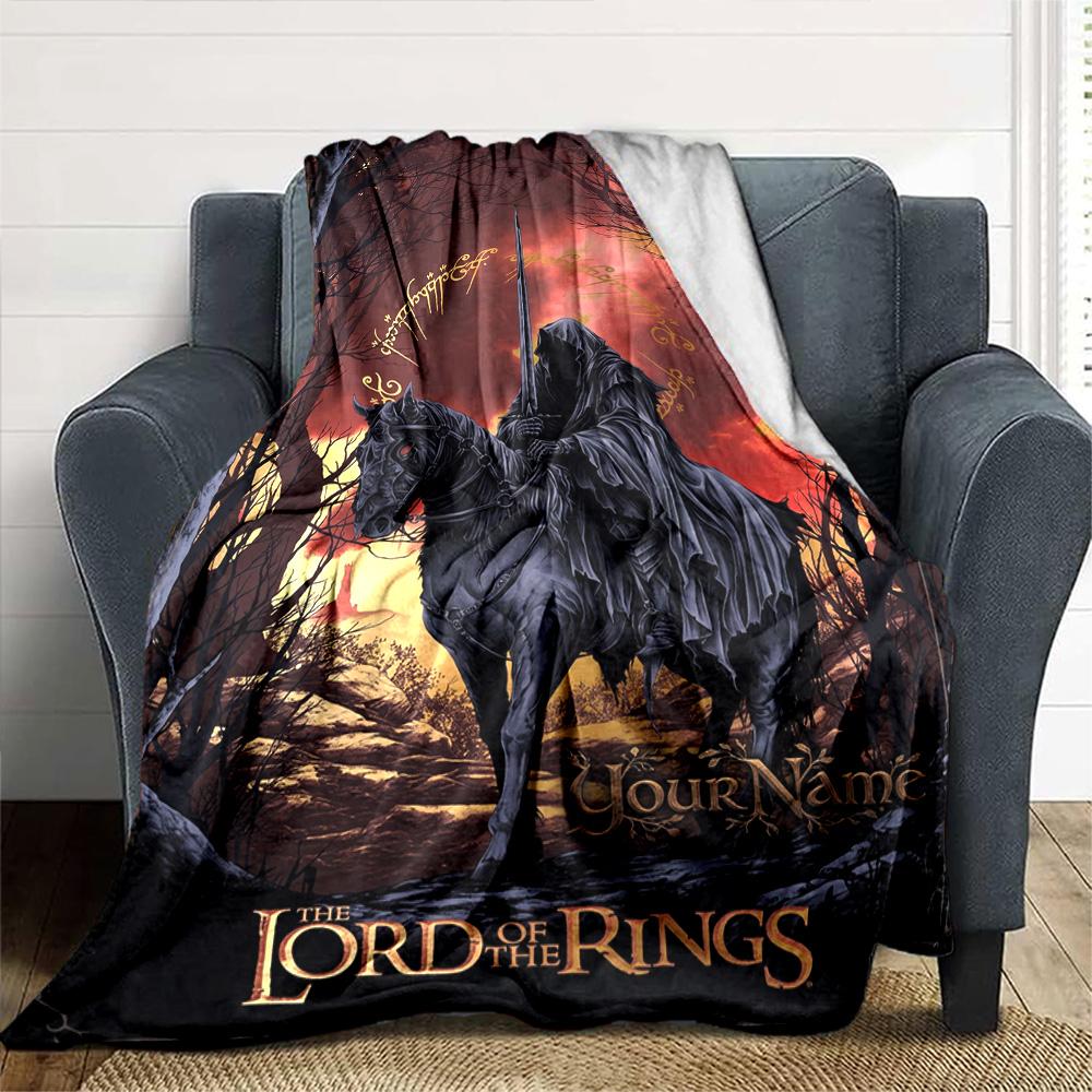 Lord Rings Personalized Name Blanket Multi-purpose Personalized Blanket Durable Comfort for Living Room Chair Bed Bedding for All Occasions