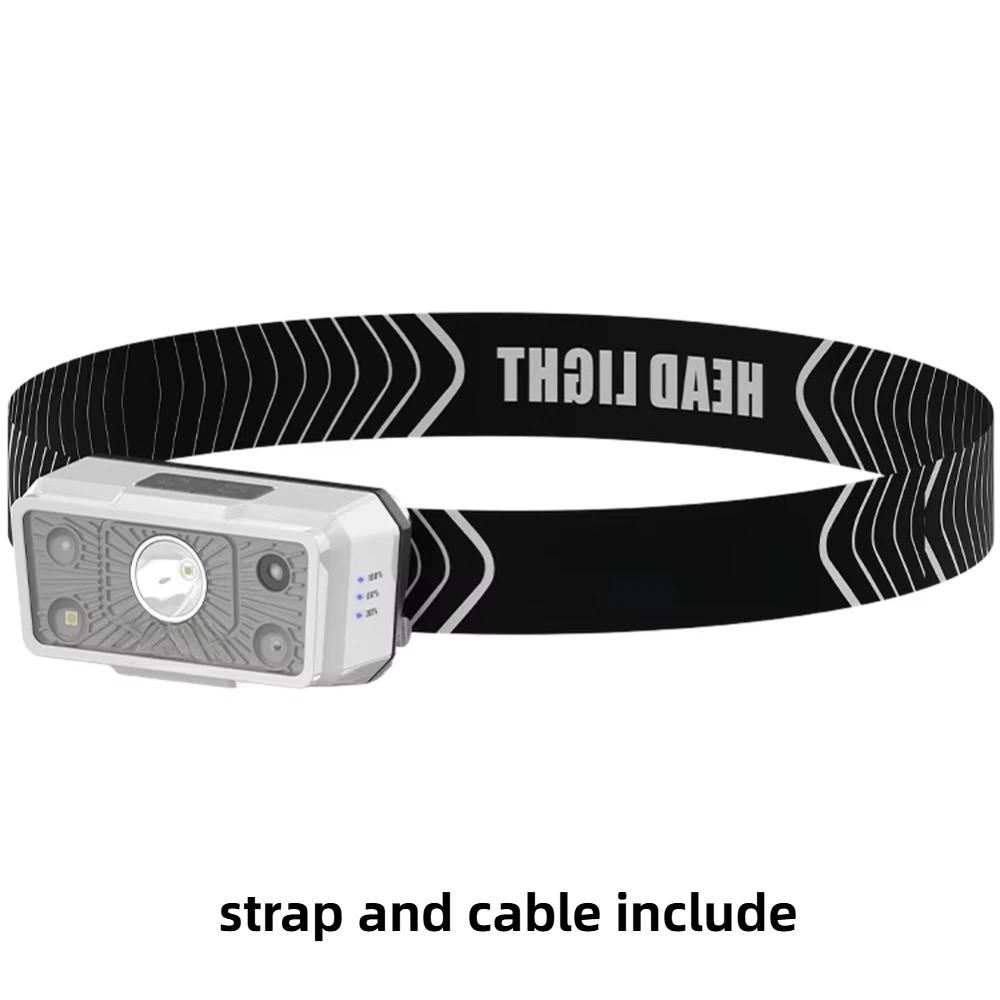 

USB Rechargeable LED Headlamp White, Black Mini Portable Rechargeable Headlamp Powerful Adjustable Beam Camping Flashlight білий