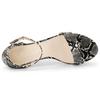Allegra K Women's Ankle Strap Sandals with Chunky Heel and Snake Print, Size 25.5cm, Black Snake