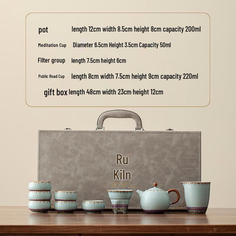 Chaxun Sky Blue Ru Kiln Kung Fu Tea Set