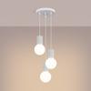 Lampa Wisząca Nowoczesna Okrągła Potrójna Biała Ryflowana Szklane Białe Kule Do Salonu Jadalni Nad Stół 3Xg9 8W Halo Sollux Lighting