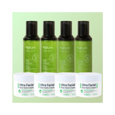Foodaholic Nature Aloe Vera Pacchetto Base da 8 pezzi / 2 Tonici + 2 Emulsioni + 4 Creme