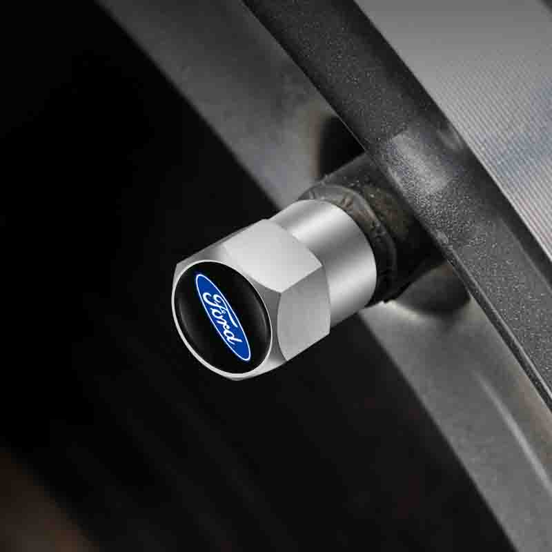 4pcs Metal Car Wheel Tire Valve Cover Caps Tyre Stem Auto Accessorie For Ford Focus MK2 Fiesta Mondeo Explorer Kuga MK3 F150 MK7LZ7