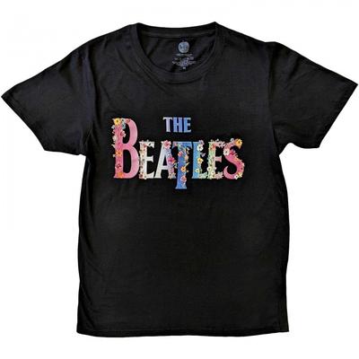 The Beatles Unisex Adult Floral Cotton Logo T-Shirt