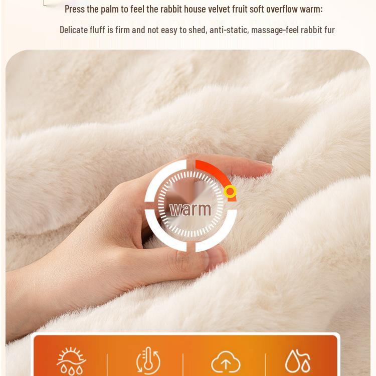 כרית כיסא פלוש ארנב מצמר מרופדת - כרית מושב מרובעת נעימה לספה, למשרד או לשולחן איפור.