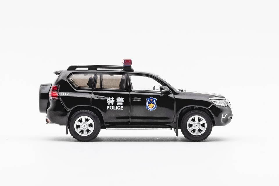 Gaincorp Products 1/64 Scale Toyota Land Cruiser Prado 150 S.W.A.T Version Black Finished Product