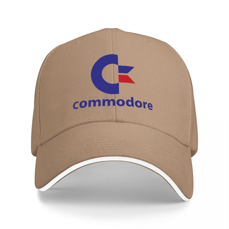 Commodore Logo Baseballkappe Klassische Schwarze Mütze mit Blau-Rotem Emblem Stilvolles Design für Fans und Freizeit
