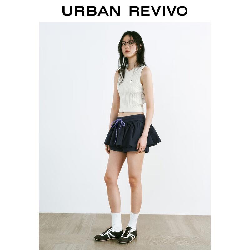 UR 2025 Podzimní dámské ležérní patchworkové šortky se stahovací šňůrkou