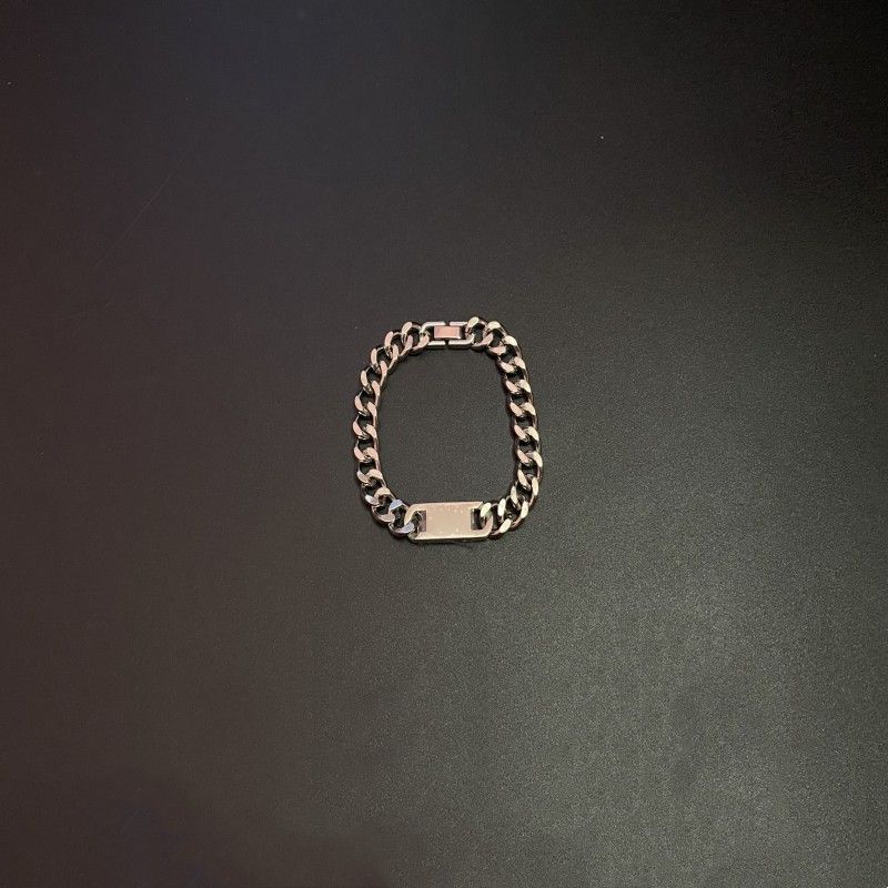 

Модный хип-хоп панк титан сталь кубинский браслет в невыцветающий баскетбол танцевальная высокая мода пара 【22cm】