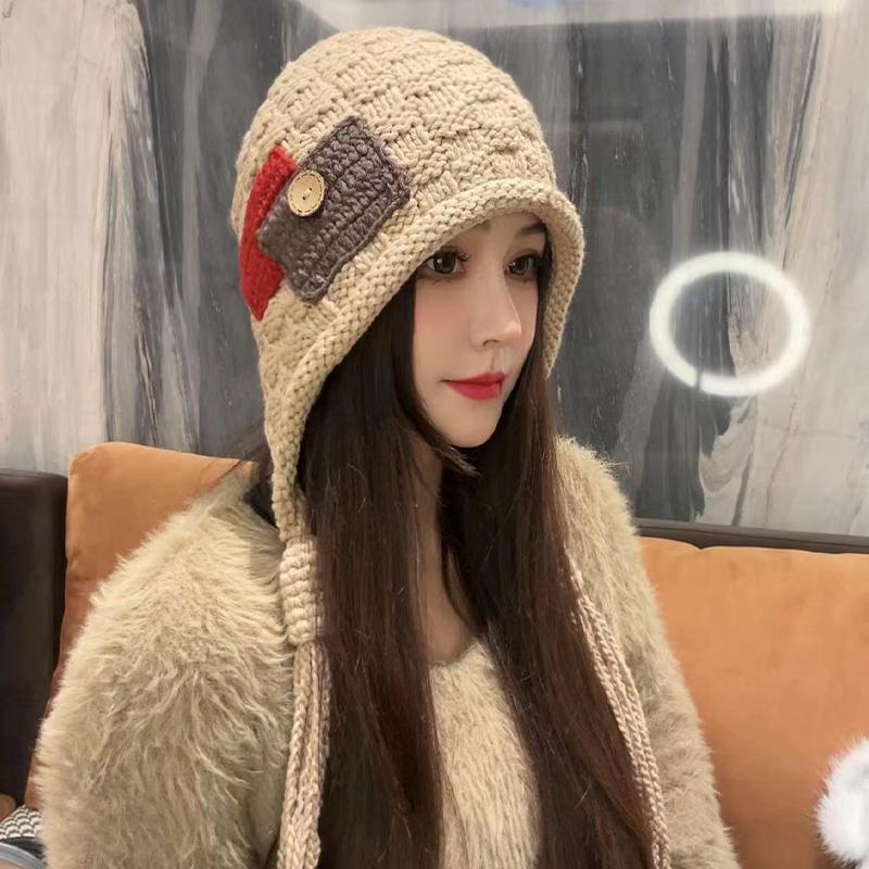 Autumn And Winter Warm Handmade Braid Knitted Hat Trend   Patch Tassel Wool Hat