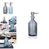 Glass Dispenser Bottle 400ml With Colorful Embossed Floral Pattern For Home Bathroom Use